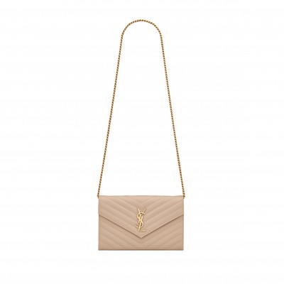 YSL CASSANDRE MATELASSÉ IN GRAIN DE POUDRE EMBOSSED LEATHER 377828 (22.5*14*4cm)